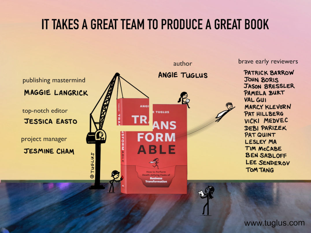 comic: TransformAble the book, being constructed, the whole team listed